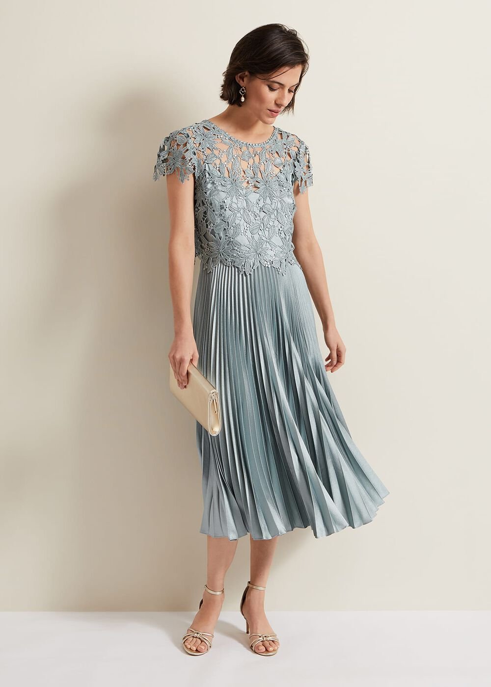Dana Lace Double Layer Dress Light Green