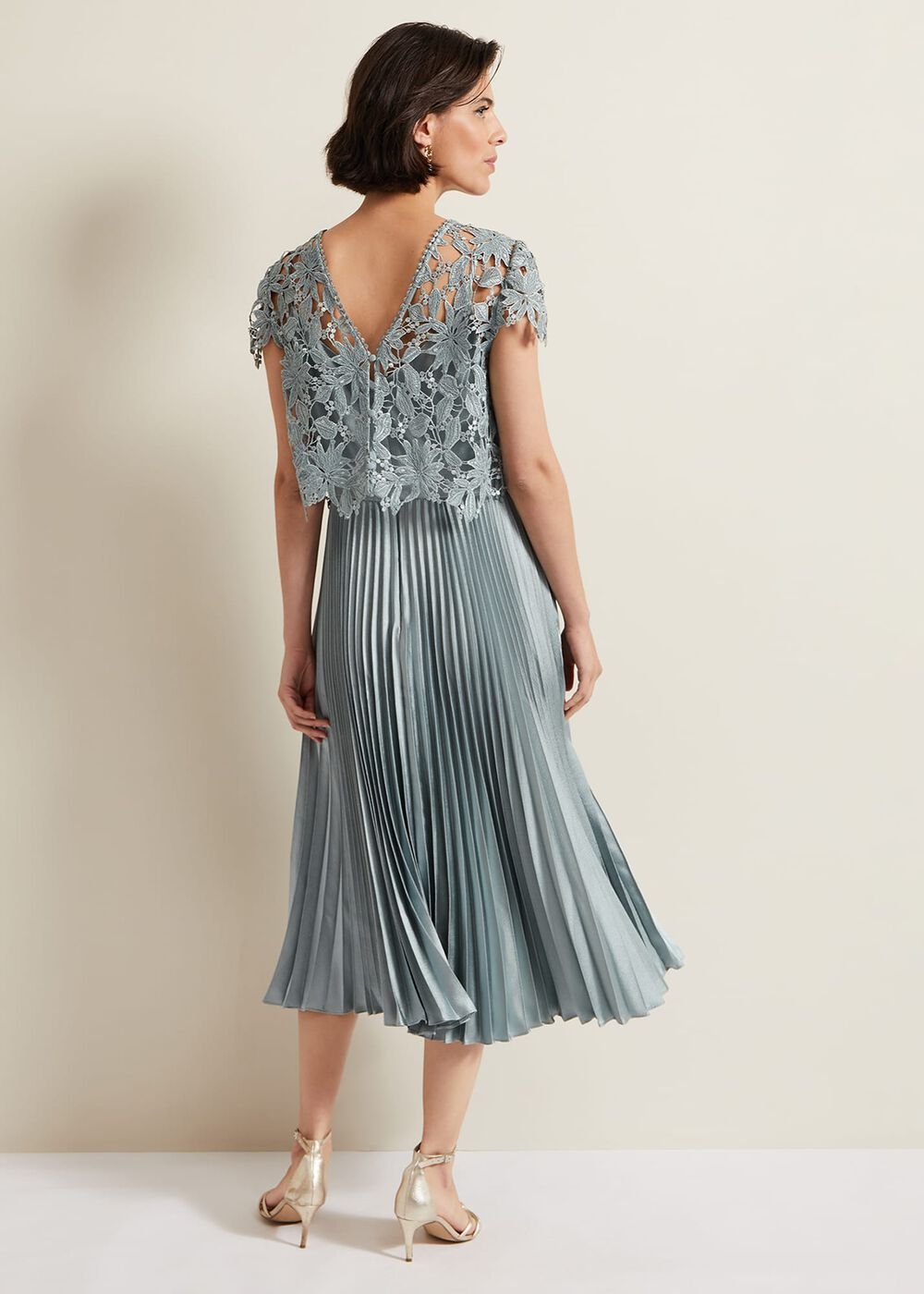Dana Lace Double Layer Dress Light Green