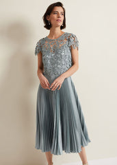 Dana Lace Double Layer Dress Light Green