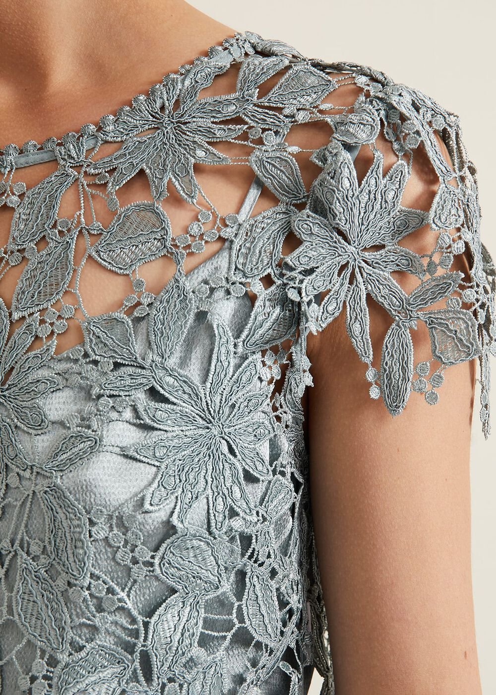Dana Lace Double Layer Dress Light Green