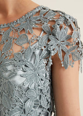 Dana Lace Double Layer Dress Light Green