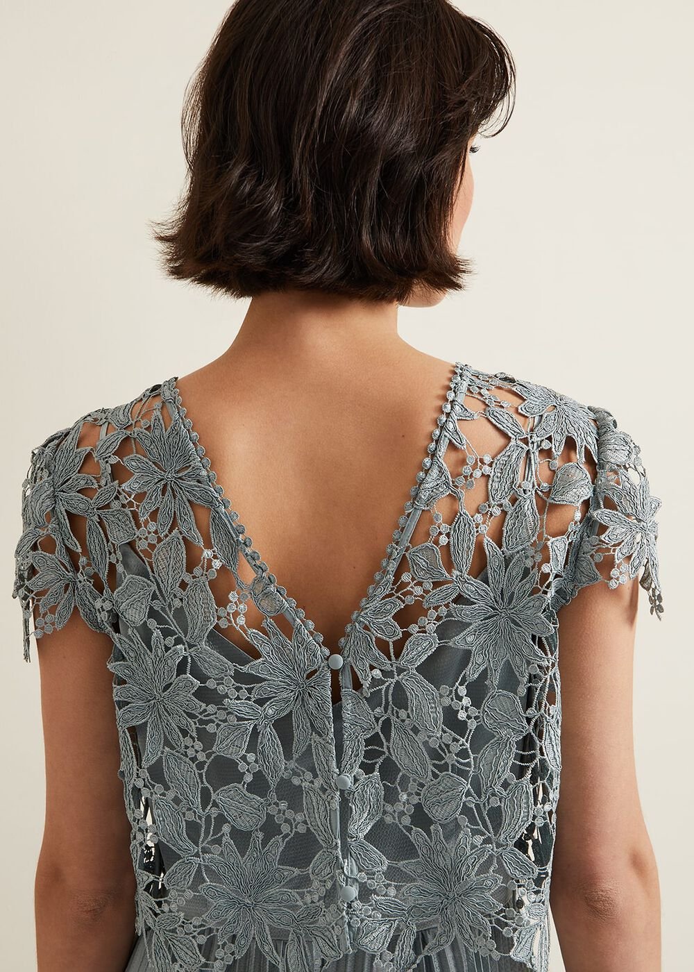Dana Lace Double Layer Dress Light Green