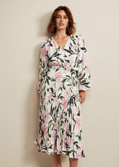 Penny Floral Pleat Midi Dress Multi-Coloured