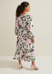 Petite Penny Floral Midi Dress Multi-Coloured