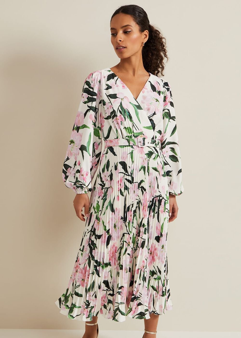 Petite Penny Floral Midi Dress Multi-Coloured
