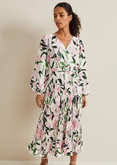 Petite Penny Floral Midi Dress Multi-Coloured