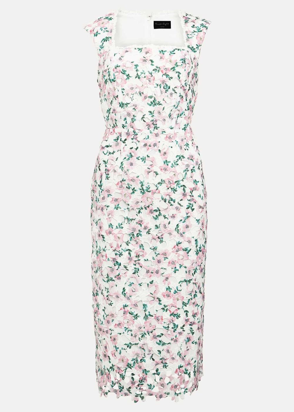 Petite Diana Floral Lace Midi Dress Multi-Coloured
