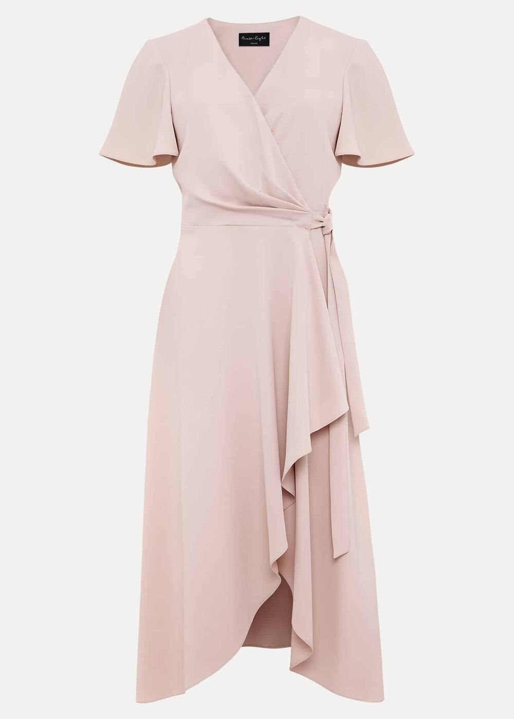 Petite Julissa Frill Wrap Dress Antique Rose