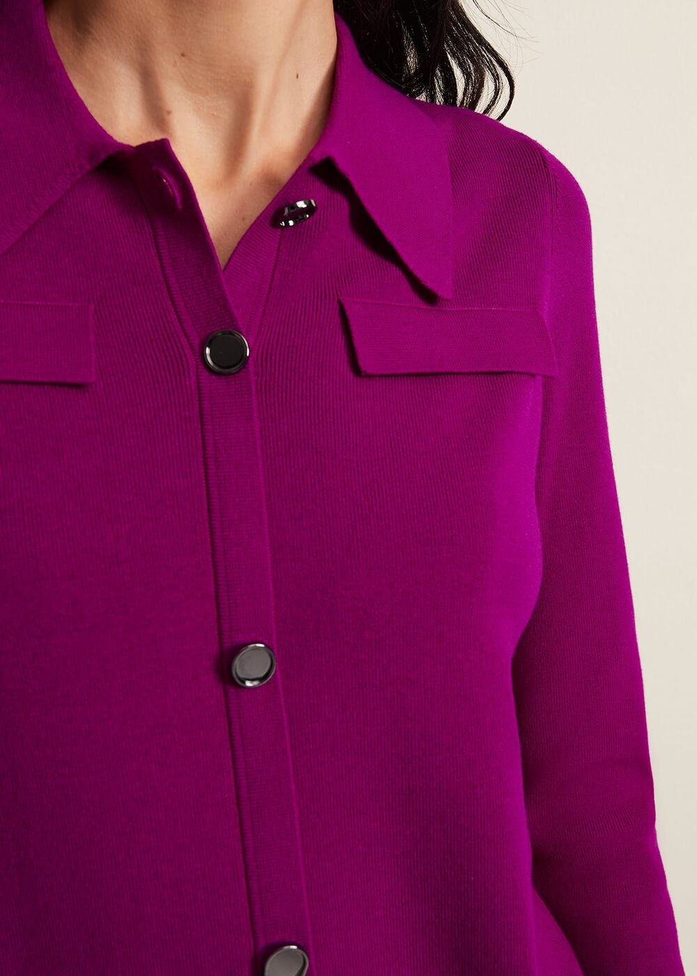 Azealia Fine Knit Tunic Mini Dress Purple