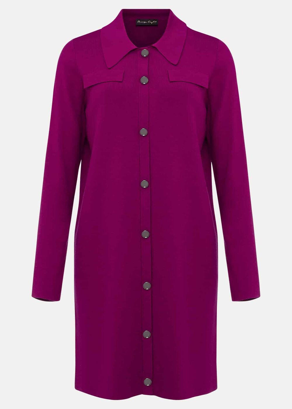 Azealia Fine Knit Tunic Mini Dress Purple
