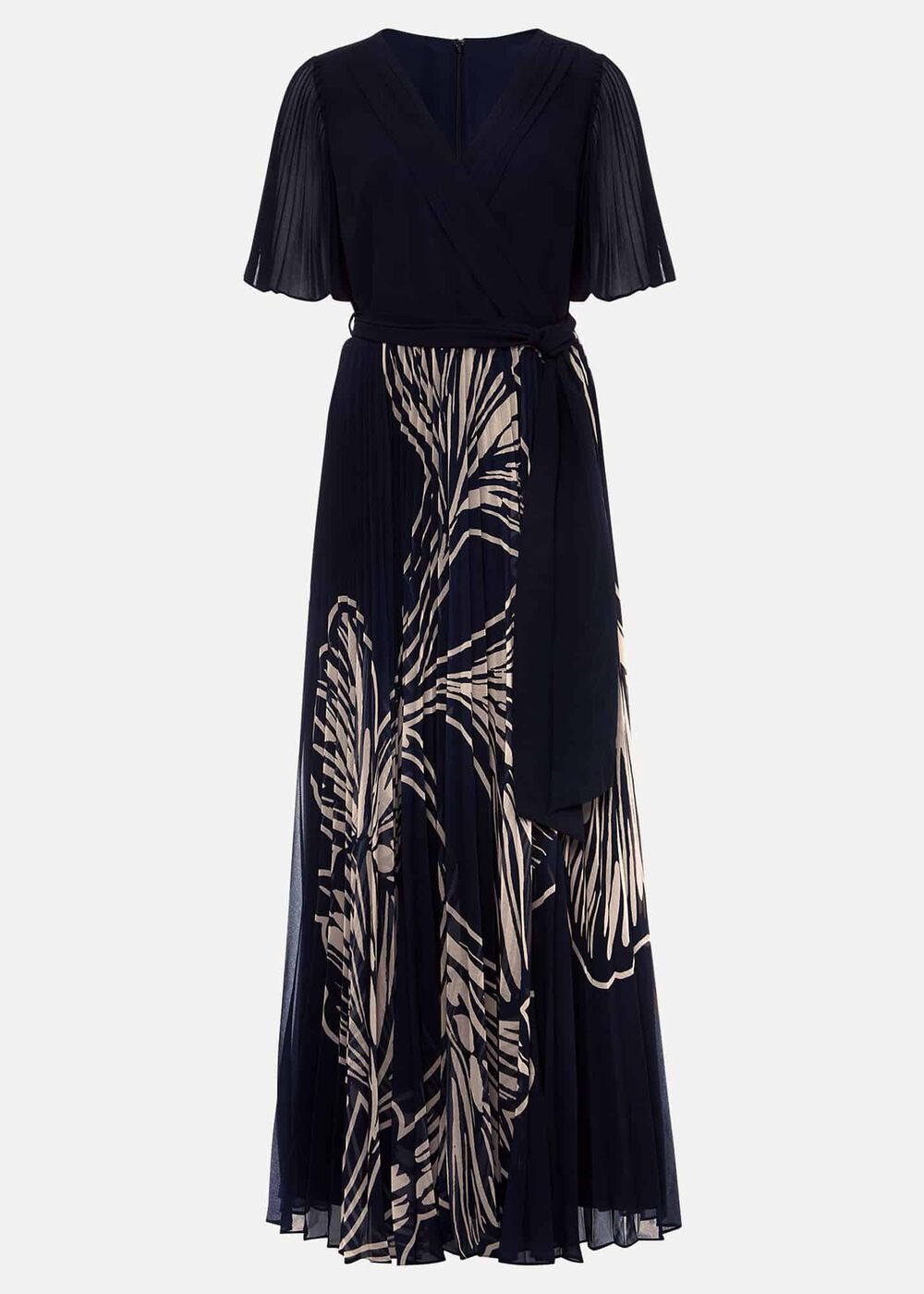 Abigail Printed Pleat Midaxi Dress Multi-Coloured
