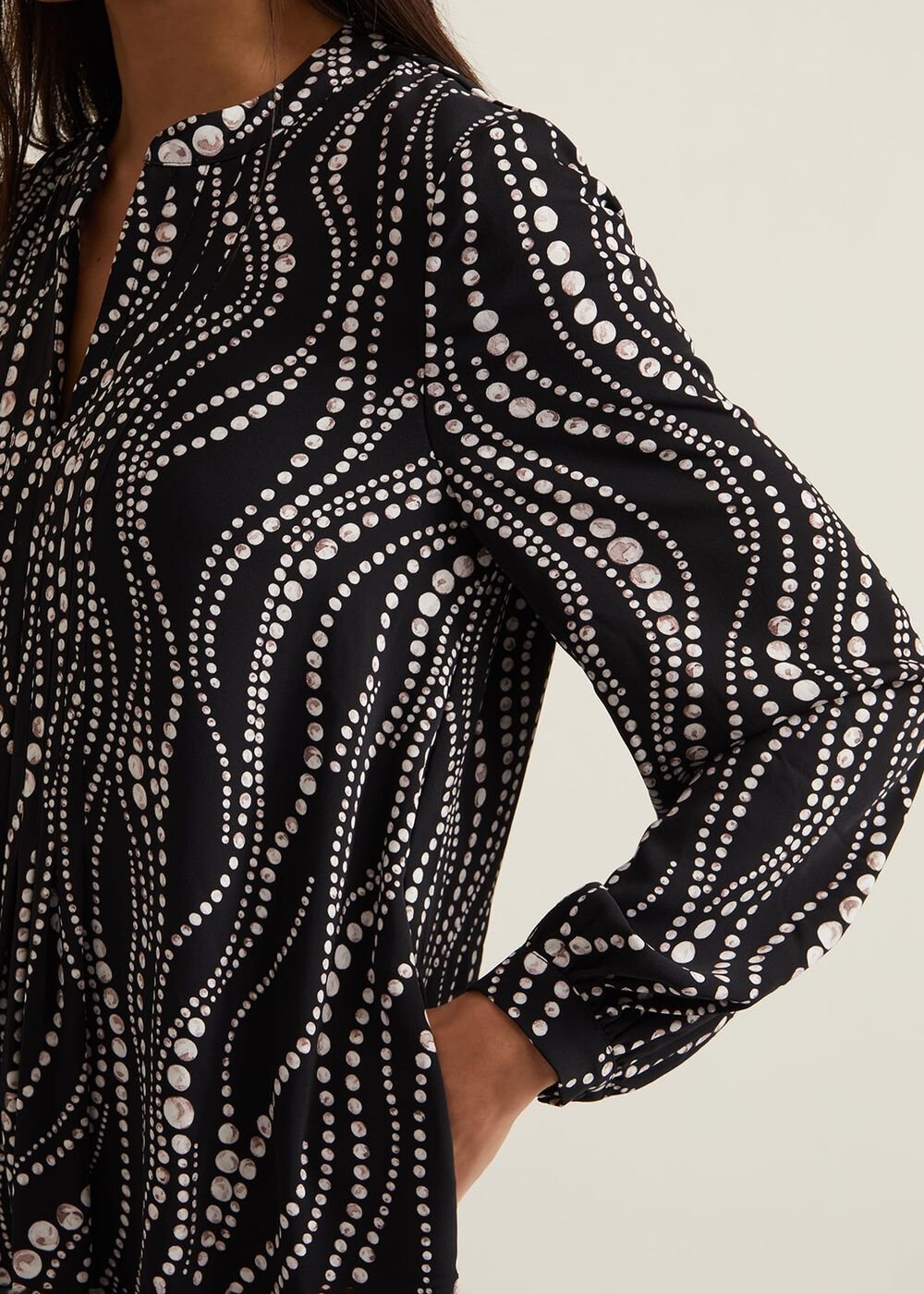 Patsy Pearl Swing Mini Dress Black/Ivory