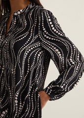 Patsy Pearl Swing Mini Dress Black/Ivory
