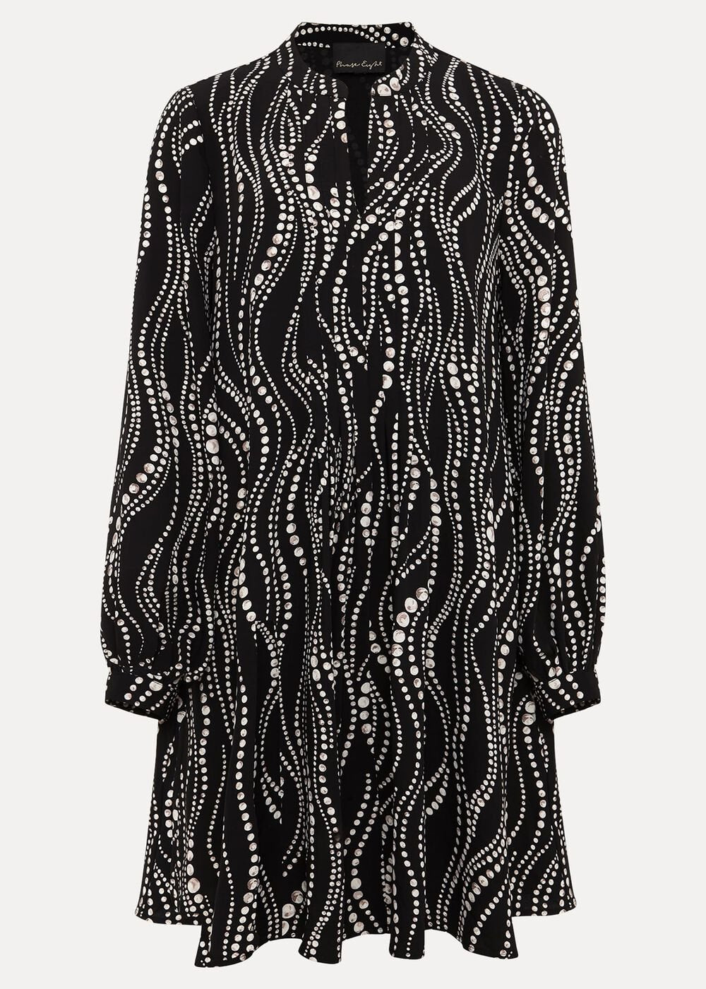 Patsy Pearl Swing Mini Dress Black/Ivory