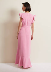 Phoebe Frill Maxi Dress Pink