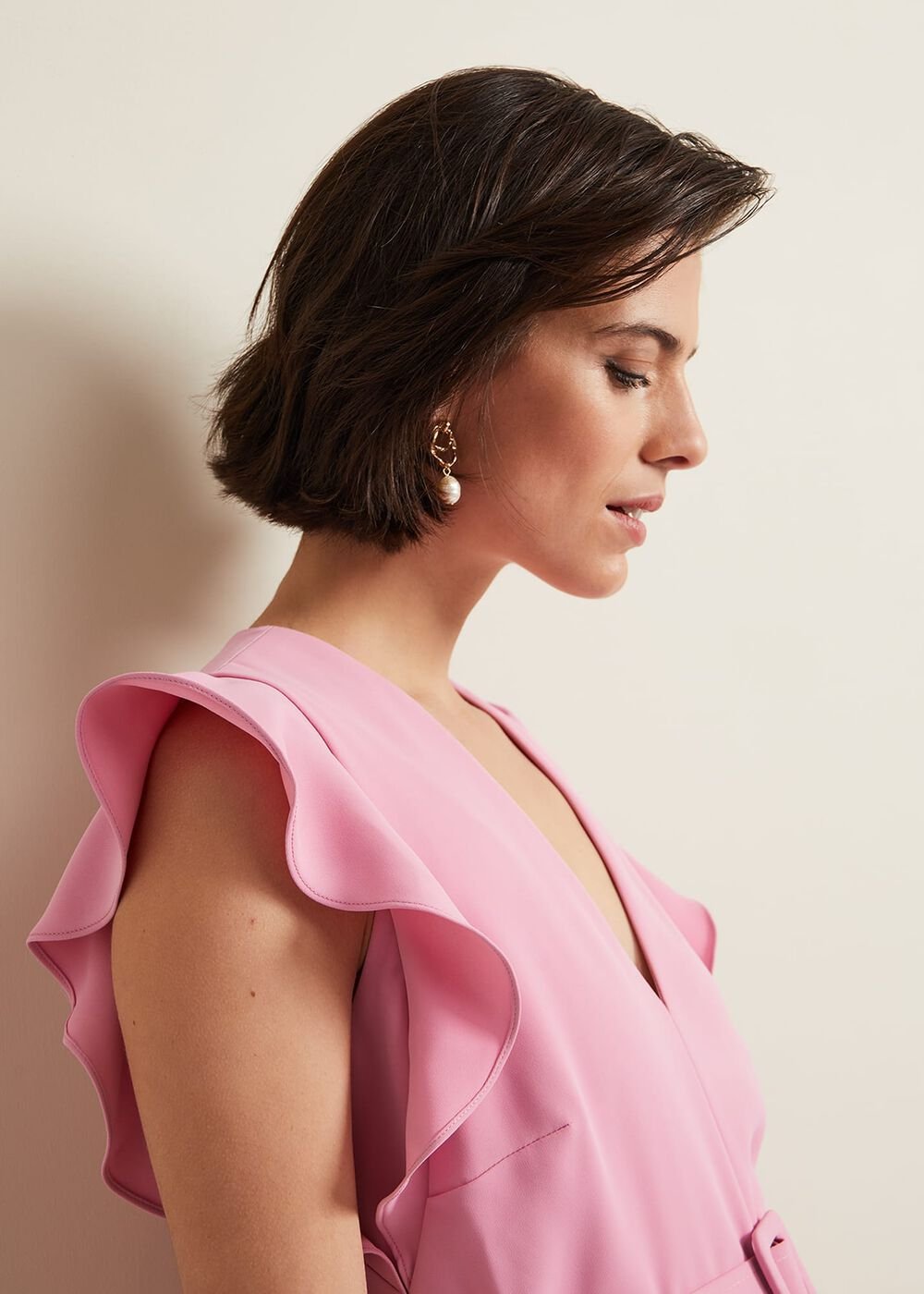 Phoebe Frill Maxi Dress Pink