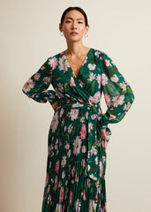 Rosa Floral Pleat Maxi Dress Multi-Coloured