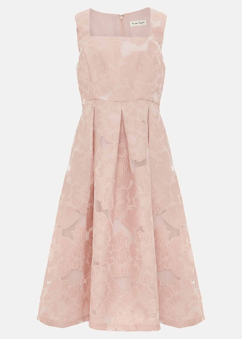 Jacesta Jacquard Fit And Flare Dress Pale Pink