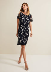 Florisa Embroidered Dress Navy