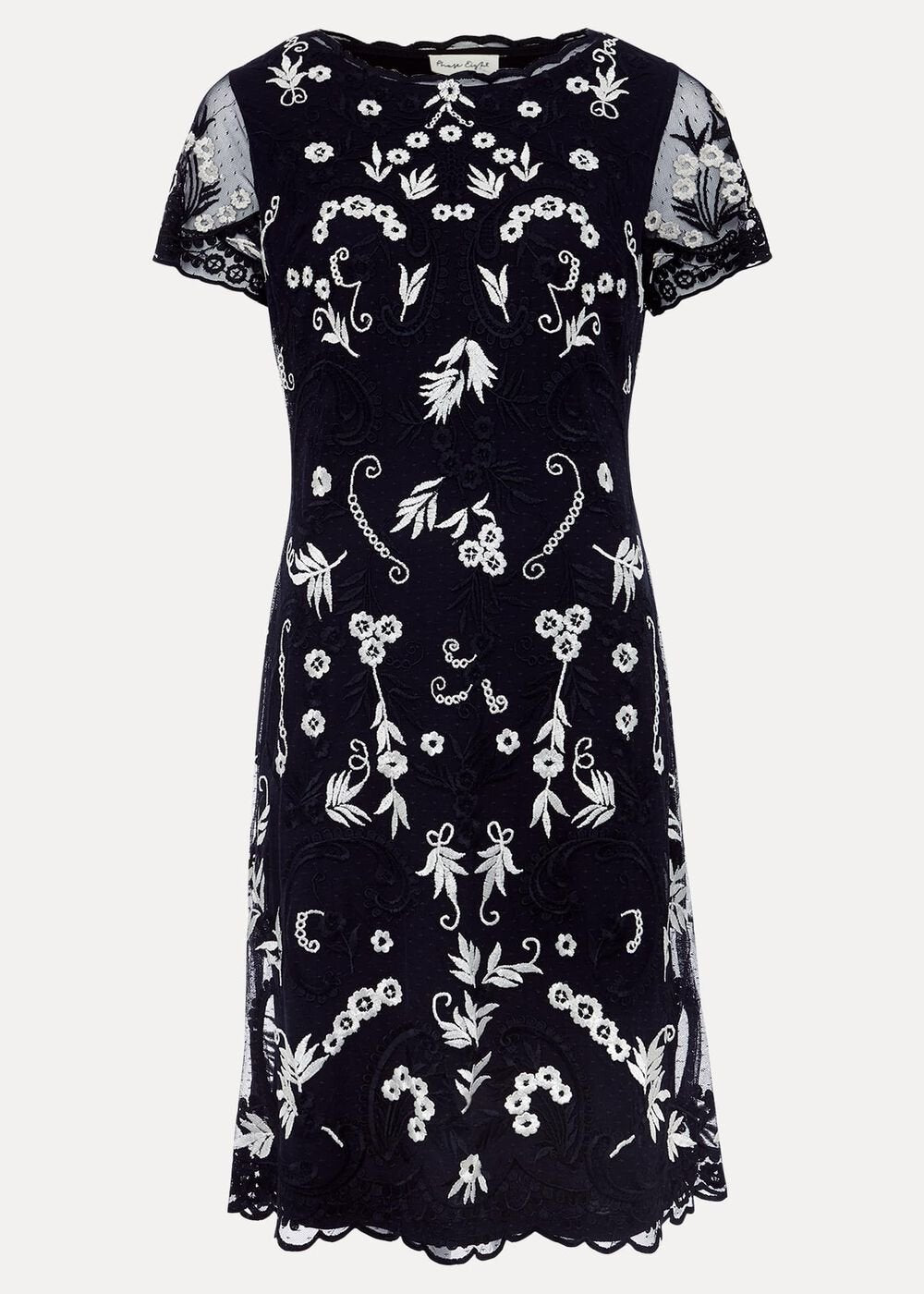 Florisa Embroidered Dress Navy