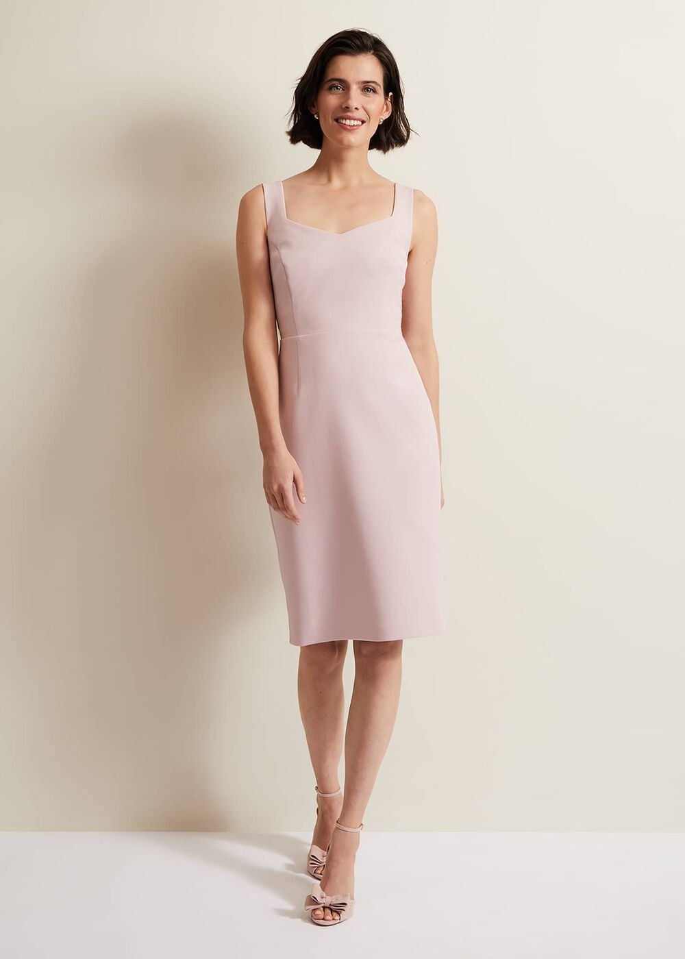 Lynette Lace Double Layer Dress Pale Pink