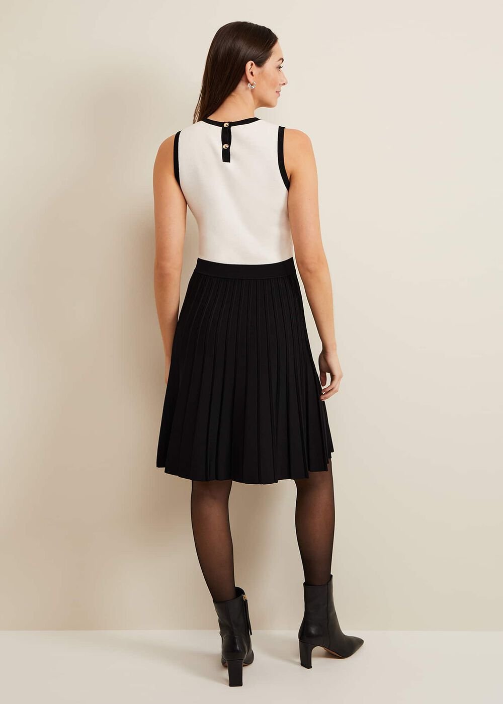 Libby Textured Knit Dress Black/Ivory