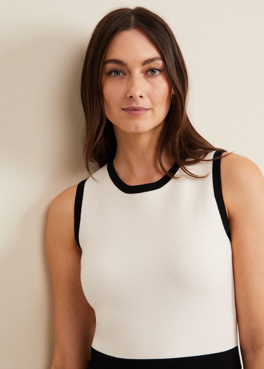 Libby Textured Knit Dress Black/Ivory