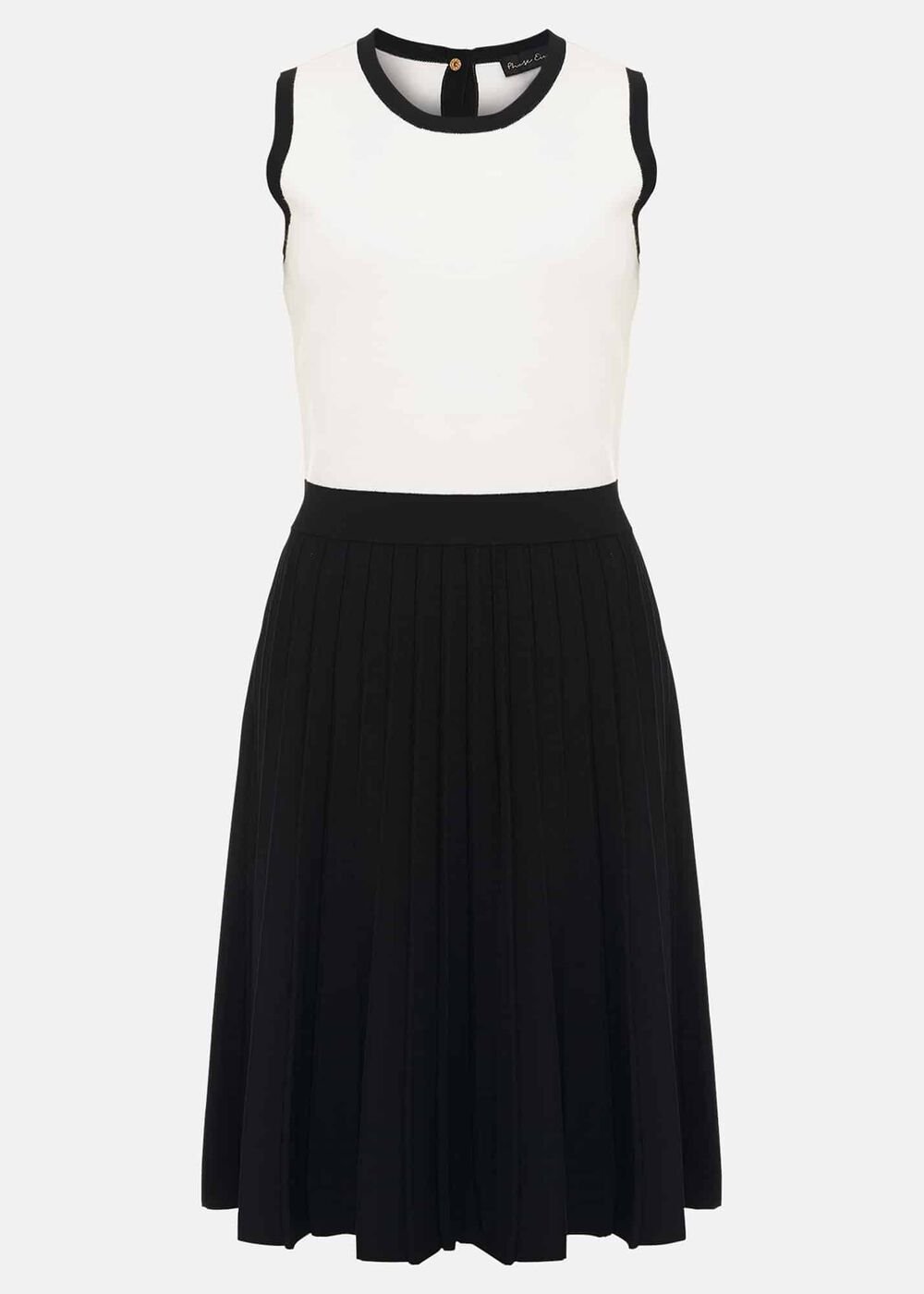 Libby Textured Knit Dress Black/Ivory