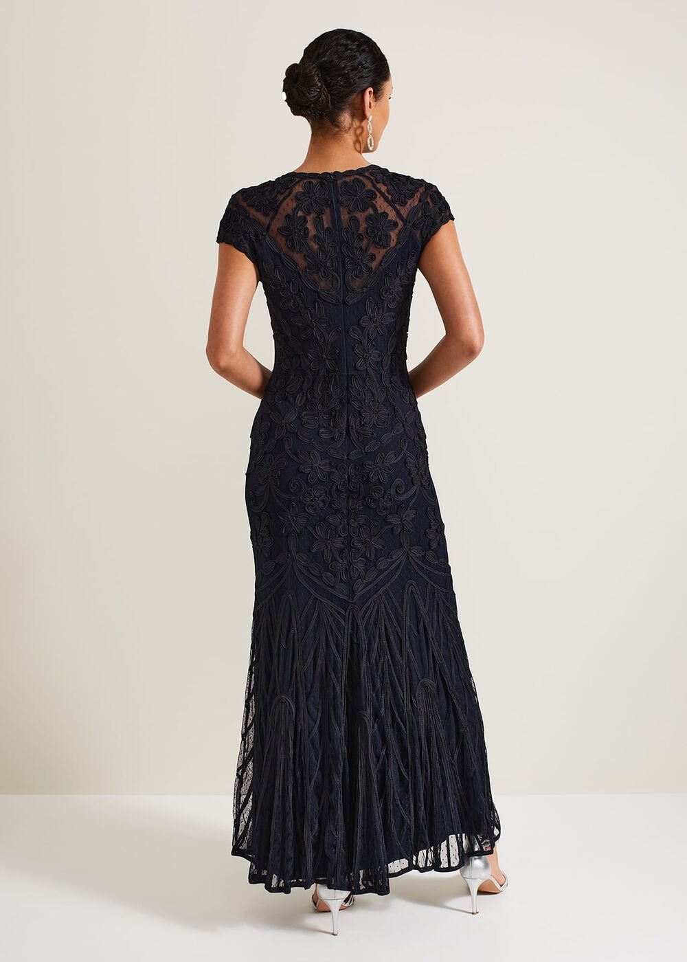 Luana Tapework Maxi Dress Navy
