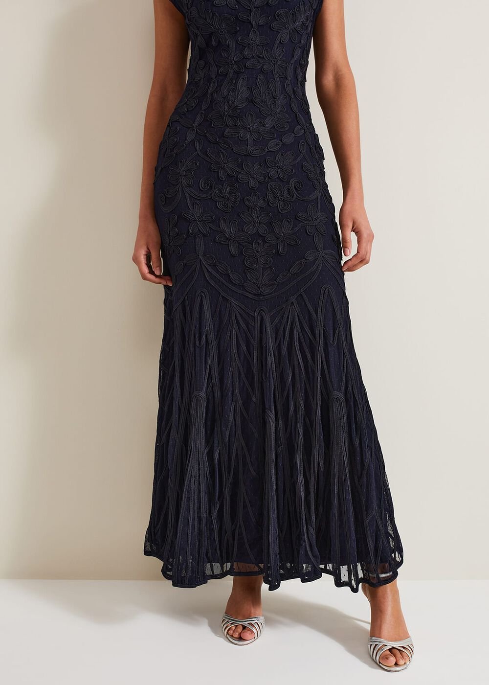 Luana Tapework Maxi Dress Navy