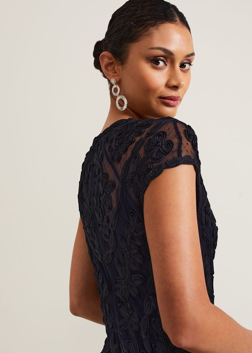 Luana Tapework Maxi Dress Navy