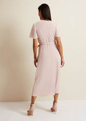 Julissa Frill Wrap Midi Dress Antique Rose