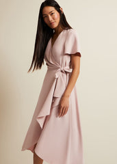 Julissa Frill Wrap Midi Dress Antique Rose
