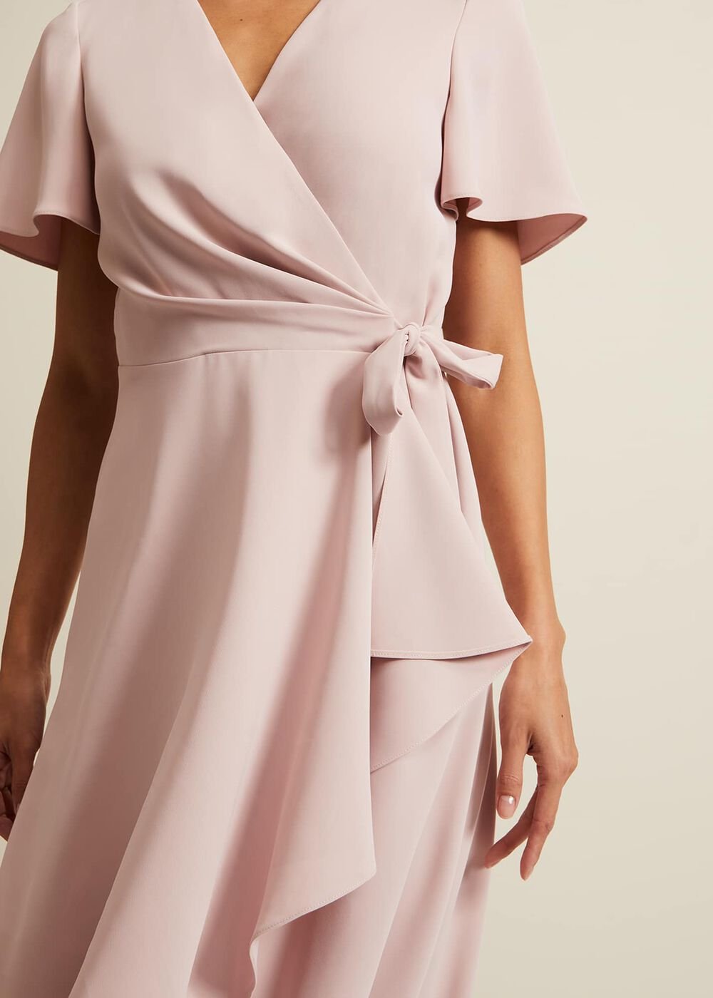Julissa Frill Wrap Midi Dress Antique Rose