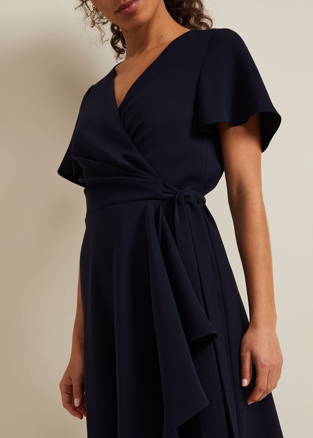 Petite Julissa Wrap Dress Navy