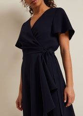 Petite Julissa Wrap Dress Navy