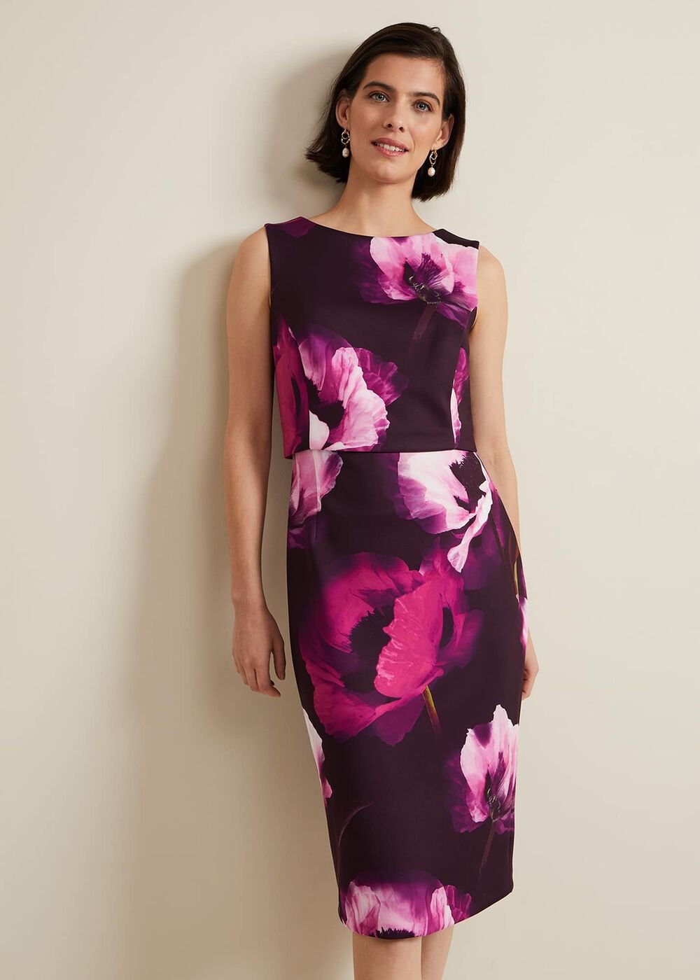 Christie Printed Scuba Midi Dress Multi-Coloured