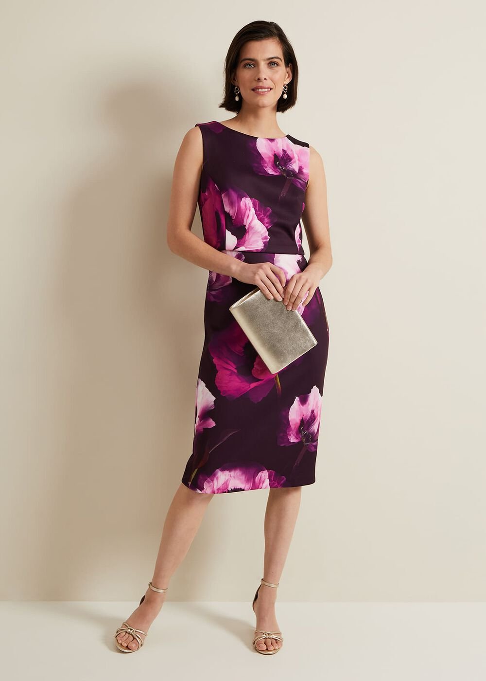 Christie Printed Scuba Midi Dress Multi-Coloured