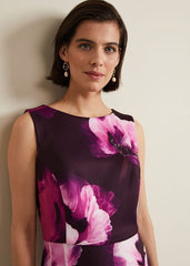 Christie Printed Scuba Midi Dress Multi-Coloured