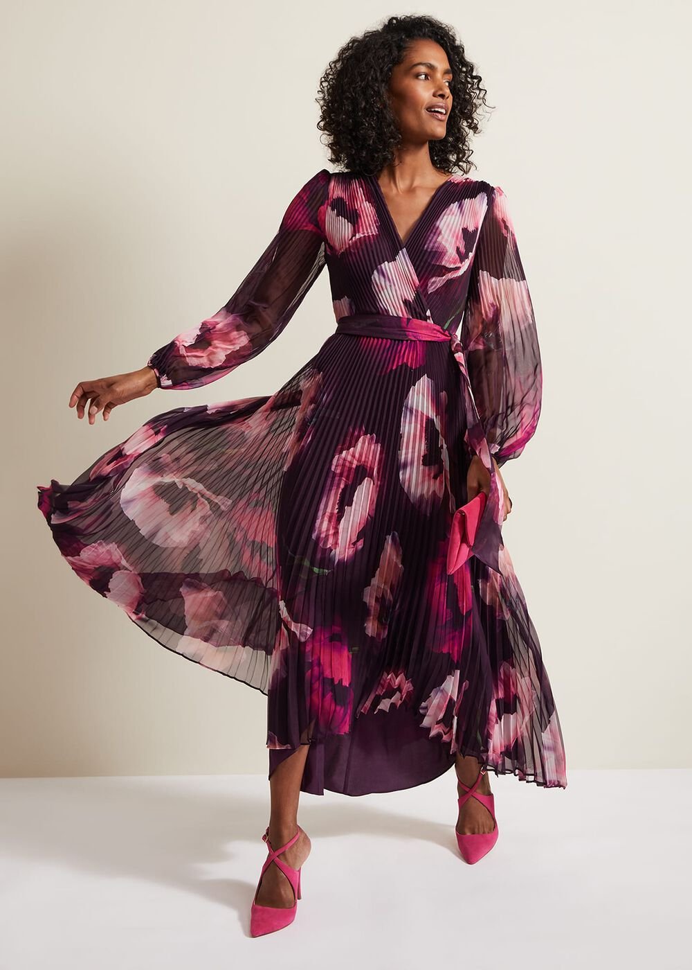 Isadora Pleated Dress Multi-Coloured