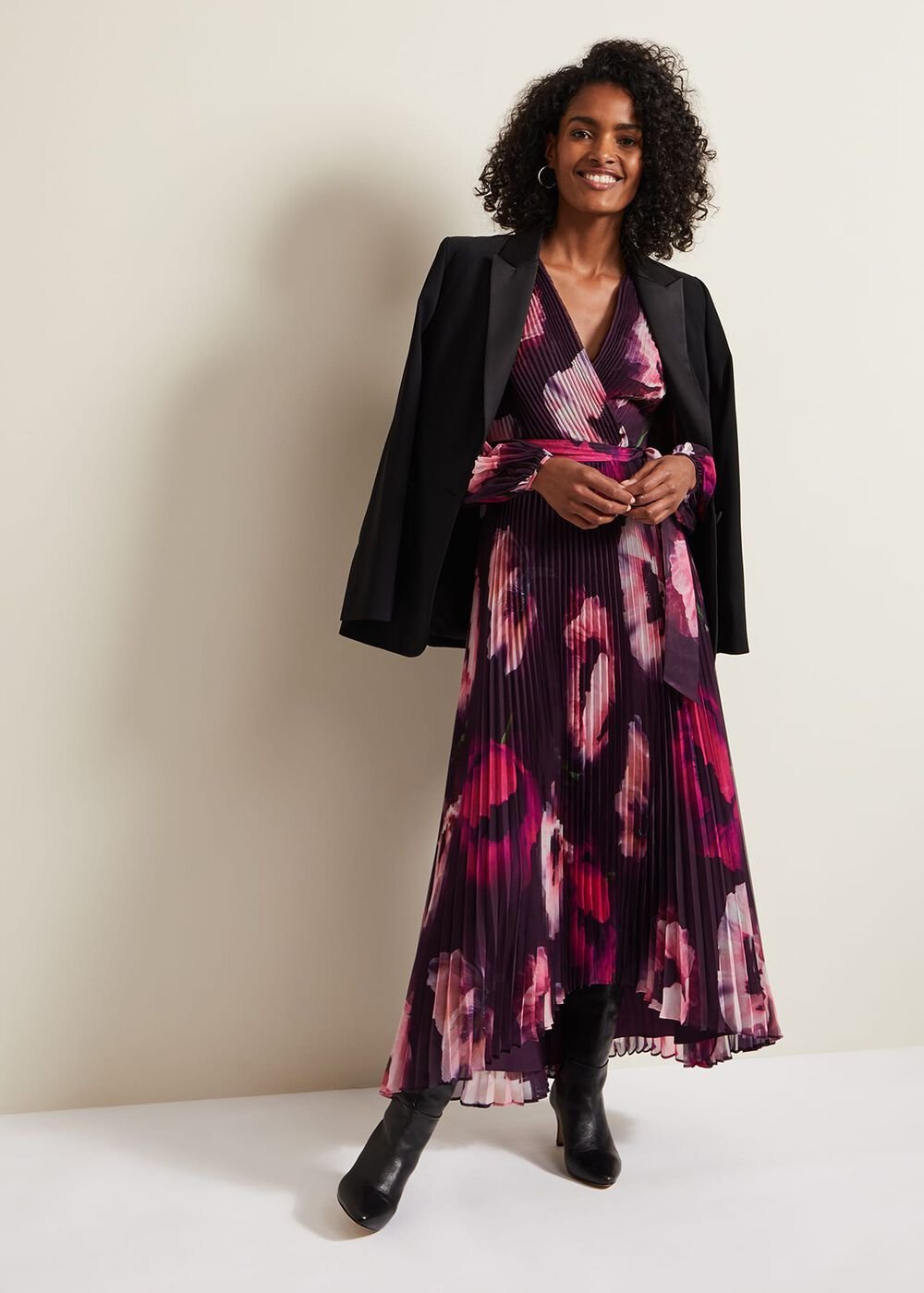 Isadora Pleated Dress Multi-Coloured