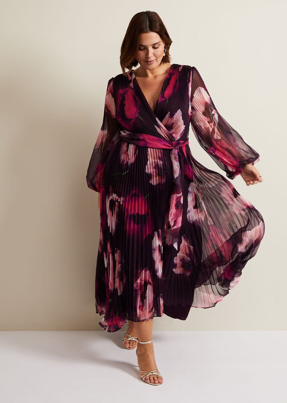 Isadora Pleated Dress Multi-Coloured