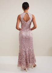 Jaclyn Embroidered Maxi Dress Pale Pink