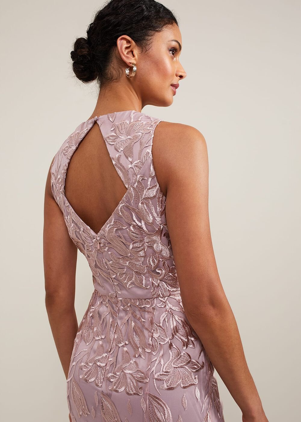 Jaclyn Embroidered Maxi Dress Pale Pink
