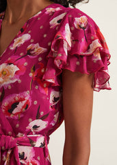 Nadine Ruffle Print Dress Multi-Coloured