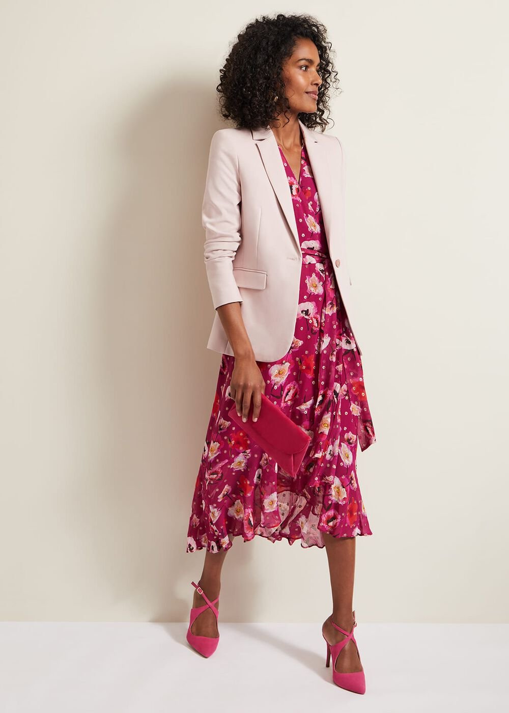 Nadine Ruffle Print Dress Multi-Coloured