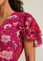 Petite Nadine Ruffle Print Dress Multi-Coloured
