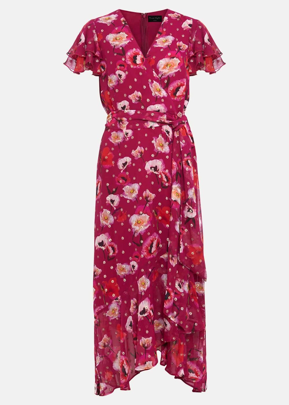 Petite Nadine Ruffle Print Dress Multi-Coloured