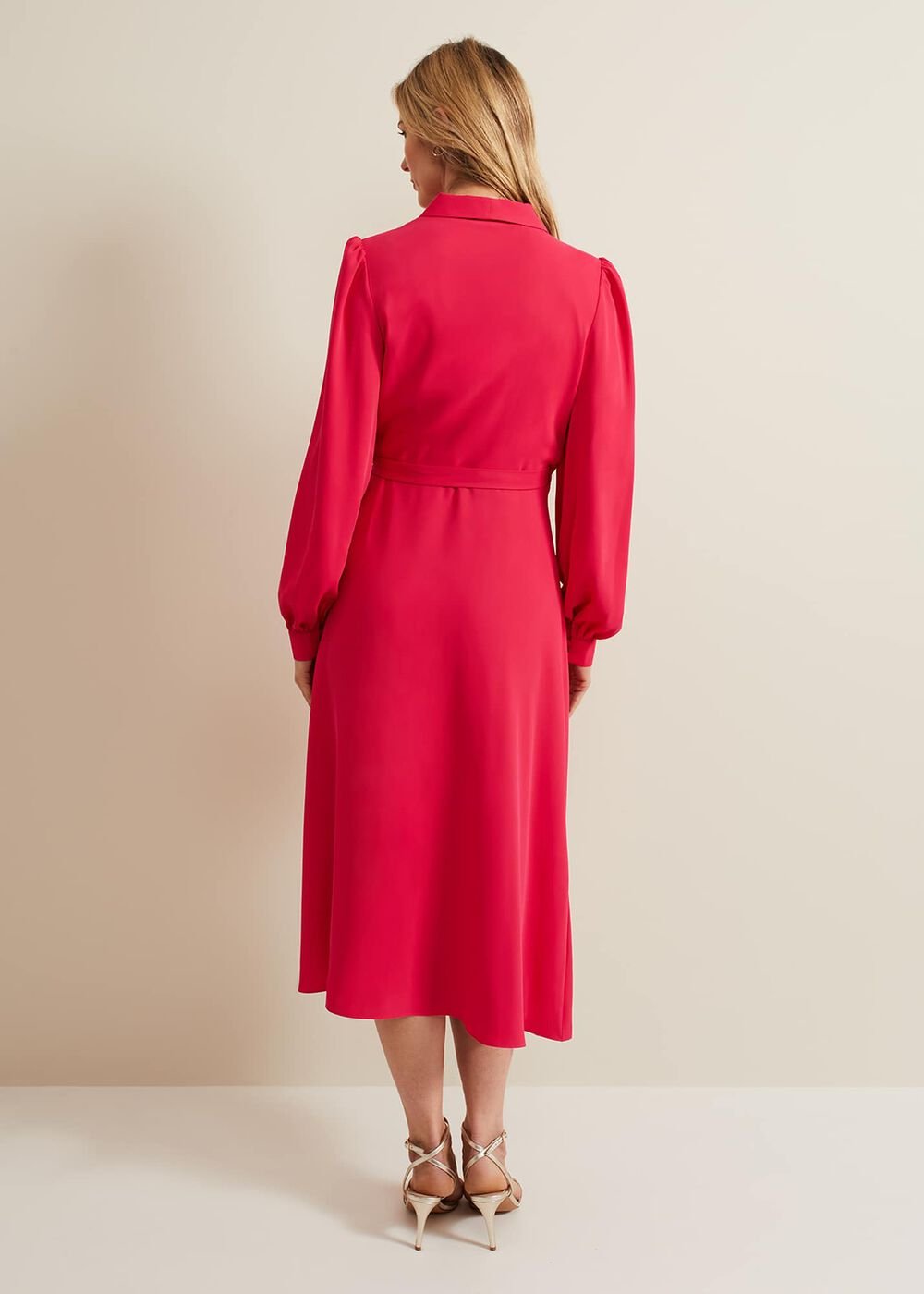 Philippa Long Sleeve Midi Dress Pink