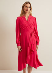 Philippa Long Sleeve Midi Dress Pink